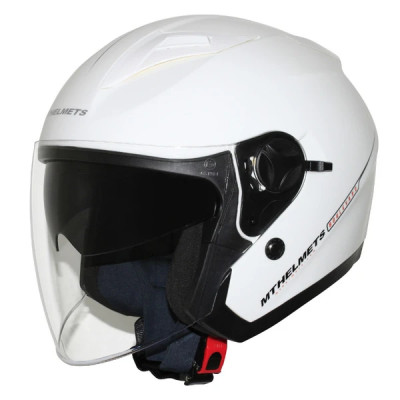 Casque Jet/Bol MT Helmets double écrans Blanc Brillant taille XS (53-54cm)