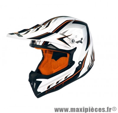 Casque Moto Cross NoEnd Defcon 5 White/Orange TX696 taille XXL (63-64cm)