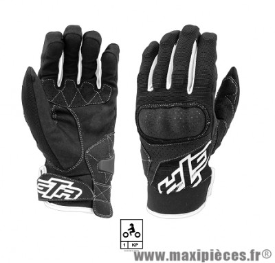 Gants Moto GTR homologué EN 13594:2015 coques Black/White taille XS