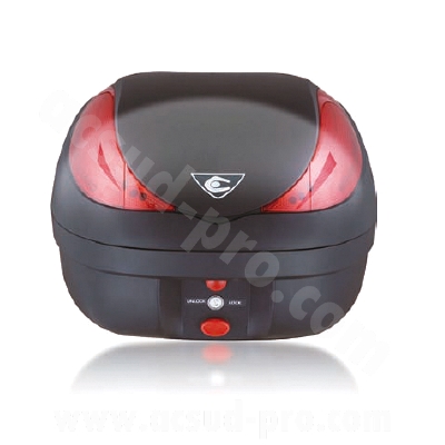 Top case Coocase V36 litres noir avec platine, télécommande, alarme et feu stop à LED