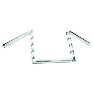 Guidon adaptable torsadé chrome H20 pour cyclomoteurs Ø22mm
