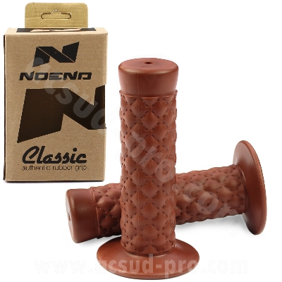 Revêtement de poignée NoEnd modèle Cube Caramel pour moto vintage, classic, rétro, café racer.