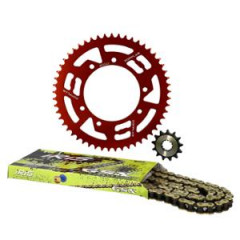 Kit chaîne Doppler aluminium D105 rouge 13x53 pour MRT/XP6 00>/X LIMIT 03>/XP7 CROSS/RS3