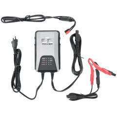 Chargeur de batterie adaptable automatique 6-12V courant de sortie 1A avec pinces crocodiles et connexions rapides