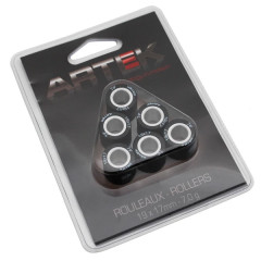 Galets de variateur Artek K1 19x17 7,0g (x6) pour Piaggio 125 Beverly, Fly, Liberty, MP3, Yourban, Vespa LX et GTS, X10, X9, X8, X7, X-EVO