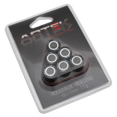 Galets de variateur Artek K1 19x17 7,5g (x6) pour Piaggio 125 Beverly, Fly, Liberty, MP3, Yourban, Vespa LX et GTS, X10, X9, X8, X7, X-Evo