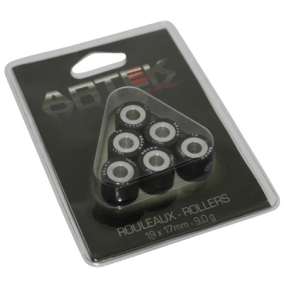 Galets/Rouleaux Artek K1 19x17 9,0g (x6) pour Piaggio 125 Beverly, Fly, Liberty, MP3, Yourban, Vespa LX et GTS, X10, X9, X8, X7, X-EVO