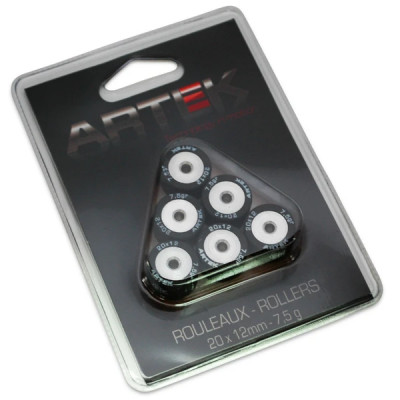 Galets Artek K1 20x12 7,5g (x6) pour Yamaha 125 XMAX, Majesty, Cygnus-X / MBK 125 Skycruiser, Skyliner, Flame-X