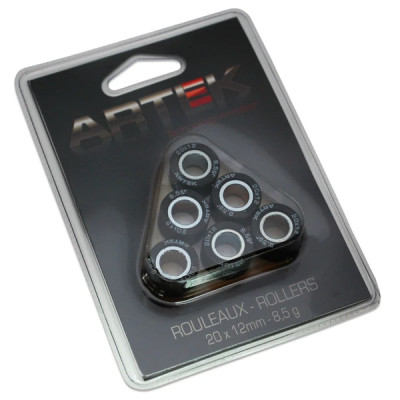 GALET / ROULEAU Artek K1 20x12 8,5g (x6) POUR YAMAHA 125 XMAX, MAJESTY, CYGNUS-X / MBK 125 SKYCRUISER, SKYLINER, FLAME-X