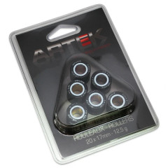 GALET/ROULEAU Artek 20x17 12,5g (x6) pour Peugeot 125 Satelis, Suzuki 125 Burgman, Aprilia 125 Leonardo, Kymco 125 People