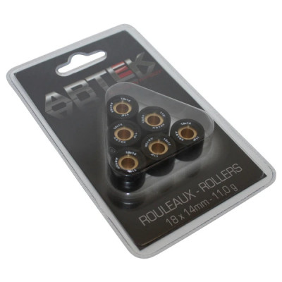 GALET / ROULEAU ARTEK K1 18x14 11,0g (x6) POUR SCOOTER 125 CHINOIS, PEUGEOT 125 TWEET, KYMCO 125 DINK-STREET, AGILITY, SYM 125 FIDDLE, GTS