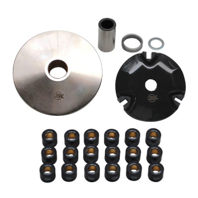 Variateur Artek K1 avec 3 jeux de 6 galets 16x13 pour MBK 50 Booster, Nitro / Yamaha 50 BWS, Aerox, Aprilia 50SR / Malaguti 50 F12