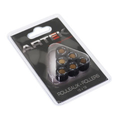 Galets de roulage Artek K1 15x12 3,7g (x6) pour MBK 50 Booster, Nitro, Ovetto, Stunt / Yamaha 50 BWS, Aerox, Neos