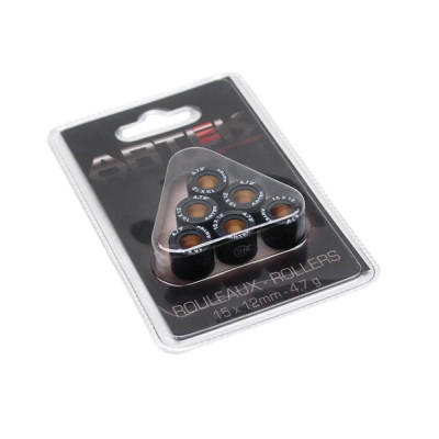 GALET-ROULEAU Artek 15x12 4,7g (x6) POUR MBK 50 BOOSTER, NITRO, OVETTO, STUNT / YAMAHA 50 BWS, AEROX, NEOS