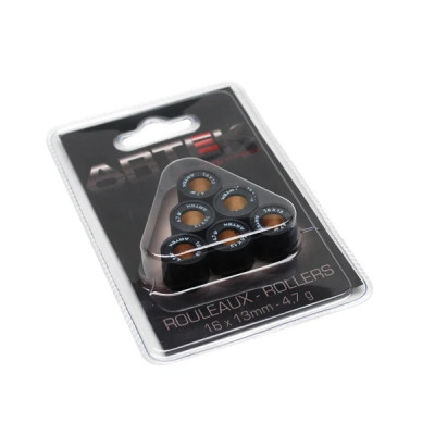 Galets de Variateur Artek K1 16x13 4,7g (x6) pour scooter PEUGEOT 50 KISBEE, TKR, TREKKER, SPEEDFIGHT, BUXY, VIVACITY / PIAGGIO 50 ZIP, TYPHOON, NRG 1994-1999 / KYMCO 50 DINK, PEOPLE, TOP-BOY