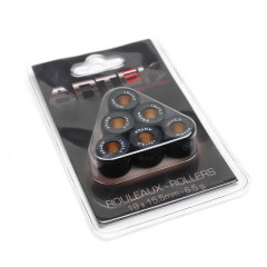 Galets de réglage Artek 19x15,5 6,5g (x6) pour Piaggio 50 Zip 2T et 4T, Typhoon 1999+, Liberty 2T et 4T, NRG, Vespa LX 2T et 4T, Gilera 50 Stalker, Runner, DNA, Ice