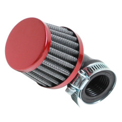 Filtre à air adaptable coude Ø28/35 rouge pour Scooter, Mécaboite, Mobylette, Maxi Scooter, Moto, Quad