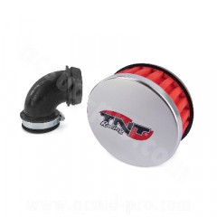 Filtre à air adaptable R BoxH5 Coude Rouge pour Scooter, Mécaboite, Mobylette, Maxi Scooter, Moto, Quad