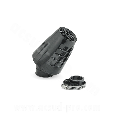 Filtre à air adaptable obus 30° Ø35/28 noir pour Scooter, Mécaboite, Mobylette, Maxi Scooter, Moto, Quad