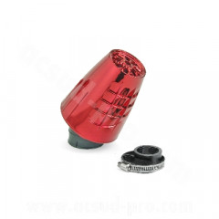 Filtre à air adaptable obus 30° Ø35/28 rouge anodisé pour Scooter, Mécaboite, Mobylette, Maxi Scooter, Moto, Quad