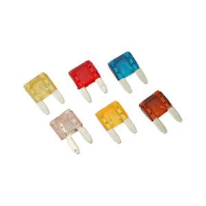 Fusible plat enfichable (mini) adaptable 3A-5A-7.5A-10A-15A-20 x6 pour Scooter, Mécaboite, Mobylette, Maxi Scooter, Moto, Quad