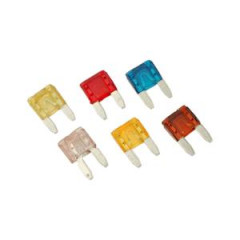Fusible plat enfichable (mini) adaptable 3A-5A-7.5A-10A-15A-20 x6 pour Scooter, Mécaboite, Mobylette, Maxi Scooter, Moto, Quad