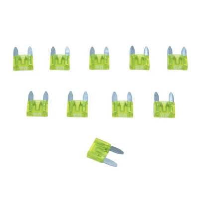 Fusible plat enfichable miniature 20A adaptable sachet de 10 pour Scooter, Mécaboite, Mobylette, Maxi Scooter, Moto, Quad