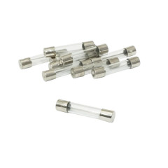 Fusible rond en verre adaptable 25A 6,3x30mm (sachet de 10) pour Scooter, Mécaboite, Mobylette, Maxi Scooter, Moto, Quad