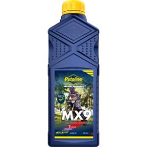 Huile moteur 2T Putoline 100% synthèse réf MX9 (1L) pour Scooter, Mécaboite, Mobylette, Moto, Quad, Maxi Scooter