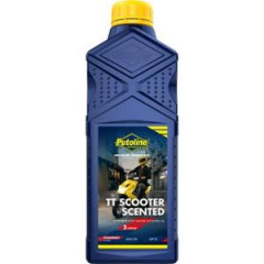 Huile moteur 2T Putoline synthétique senteur fraise 1L pour Scooter, Mécaboite, Mobylette, Moto, Quad, Maxi Scooter