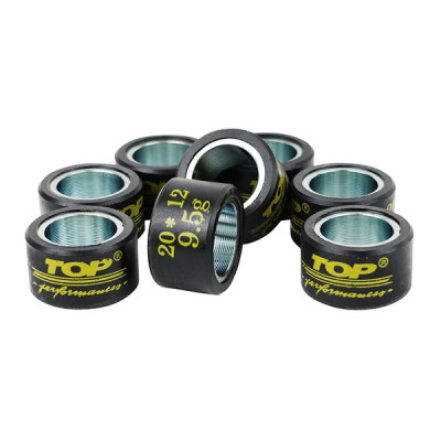 Galets de maxi-scooter Top Performances 20x12 9,5g (x8) pour Yamaha 250 Xmax, Majesty / MBK 250 Skycruiser, Skyliner