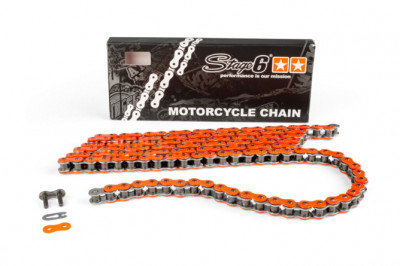 Chaîne 420 Stage6 renforcée HQ 140 maillons Fluo Orange