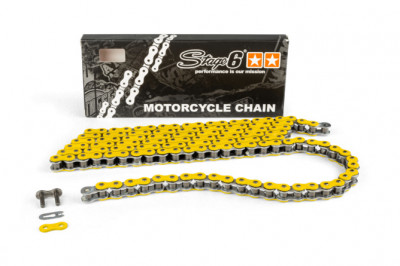 Chaîne 420 Stage6 renforcée HQ 140 maillons couleur jaune