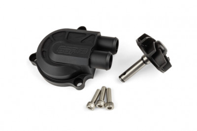 Couvercle de pompe à eau Stage6 noir mat volute haute pression (+40%) MBK Nitro/Aerox