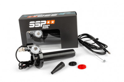 Poignée de gaz Stage6 noir anodisé avec coupe circuit