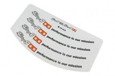 Autocollants de jantes Stage6 10 pouces blanc