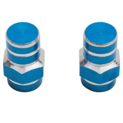 Bouchons de valve Replay 6 pans bleu (paire)