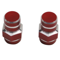 Bouchons de valve Replay 6 pans rouge (paire)