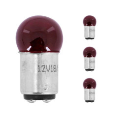 Ampoules 12V adaptable 18/5W rouge BAY15d (x4)