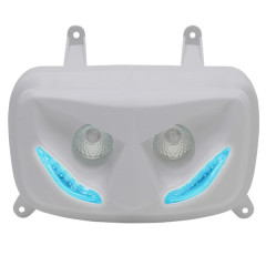 Double optique Replay blanc avec leds bleu pour scooter MBK 50 Booster et Yamaha 50 BWS après 2004