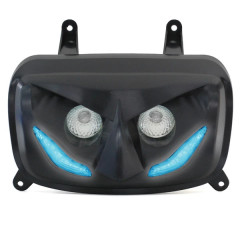 Double optique Replay noir avec leds bleu pour scooter MBK 50 Booster / Yamaha 50 BWS après 2004