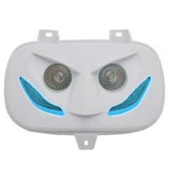 Double optique adaptable blanc avec LEDs bleu pour MBK 50 Booster 1999-2003 / Yamaha 50 BWS 1999-2003