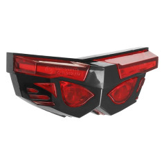Feu arrière adaptable à LED rouge/noir 3 fonctions (feu arrière + stop + éclairage plaque) homologué CE