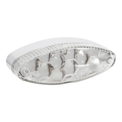 Feu arrière adaptable ovale transparent LED 2 fonctions éclairage + stop (9 LEDs rouges)