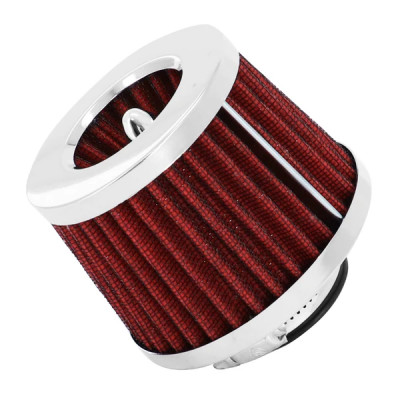 Filtre à air Replay chrome grille rouge fixation droite diamètre 35/28mm