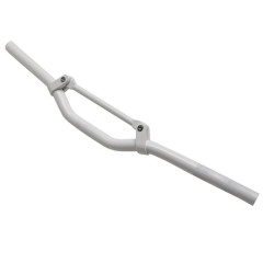 Guidon Replay Alu Blanc L625mm avec barre de renfort (H40mm sous barre) pour scooter