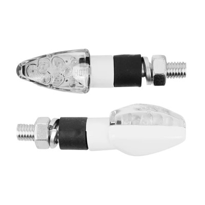 Clignotants adaptables 8 LEDs transparents / blancs homologués CE