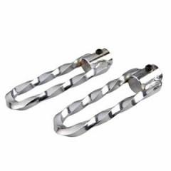 Repose pied adaptable U torsade acier chrome pour Peugeot 103 / MBK 51 (paire)