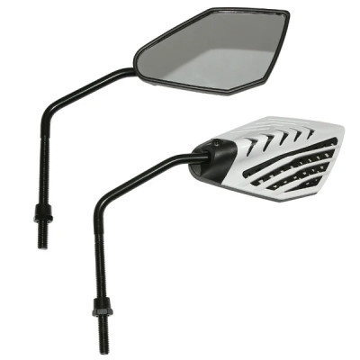 Rétroviseur Replay blanc tige noir diamètre 8mm (paire) pour scooter