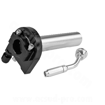 Poignée gaz adaptable alu CNC noir avec vis creuse 10x125